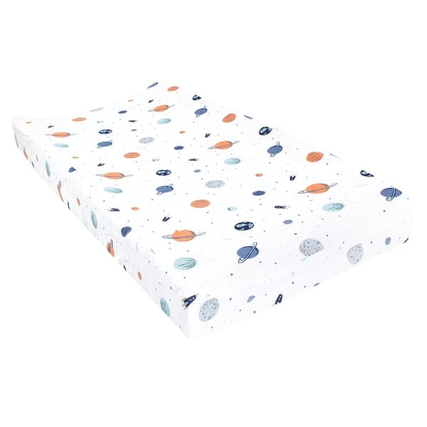 slide 1 of 1, Hudson Baby Infant Boy Changing Pad Cover, Space, One Size - Space Cotton - Space