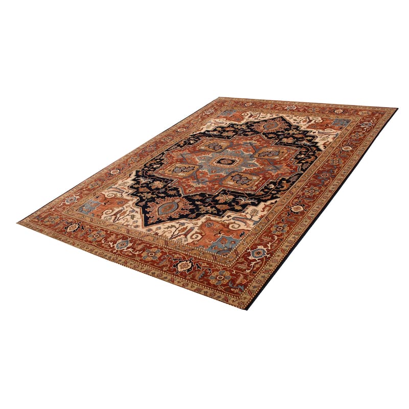 ECARPETGALLERY Hand-knotted Jules Sultane Dark Navy Wool Rug - 9'6 x 13'4