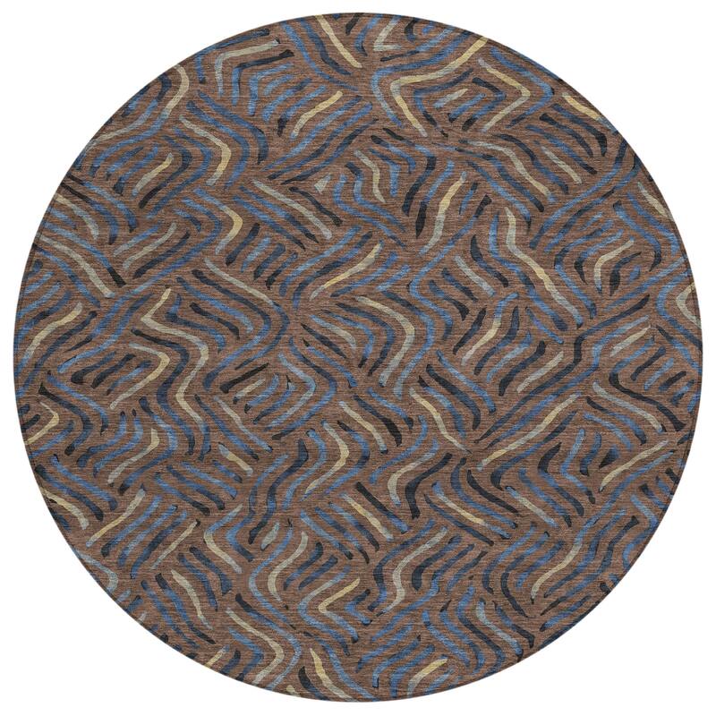 Machine Washable Indoor/ Outdoor Modern Jamie Chantille Rug