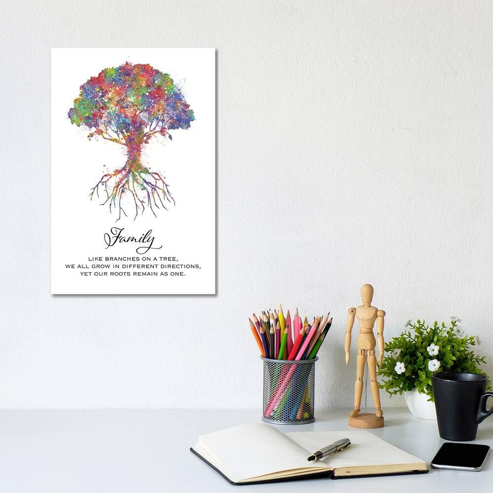 iCanvas "Trees Family Quote" by Genefy Art Canvas Print