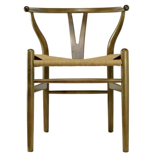 Shop Retired 2xhome Walnut Wood Modern Style Armchair Dining Room Chair With Natural Papercord Woven Seat Overstock 13957688