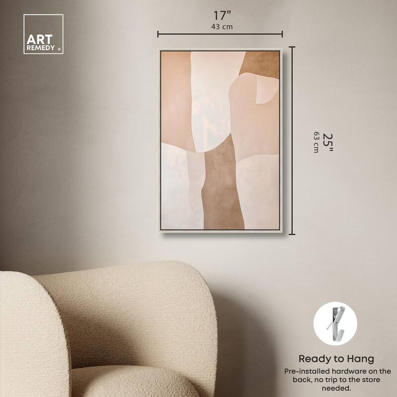Forms in Beige I Canvas by Art Remedy
