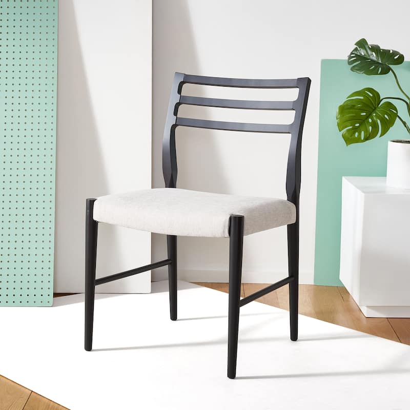 SAFAVIEH Couture Nour Dining Chair - 22 In W x 22 In D x 34 In H - 22Wx22Dx34H - Taupe/Black