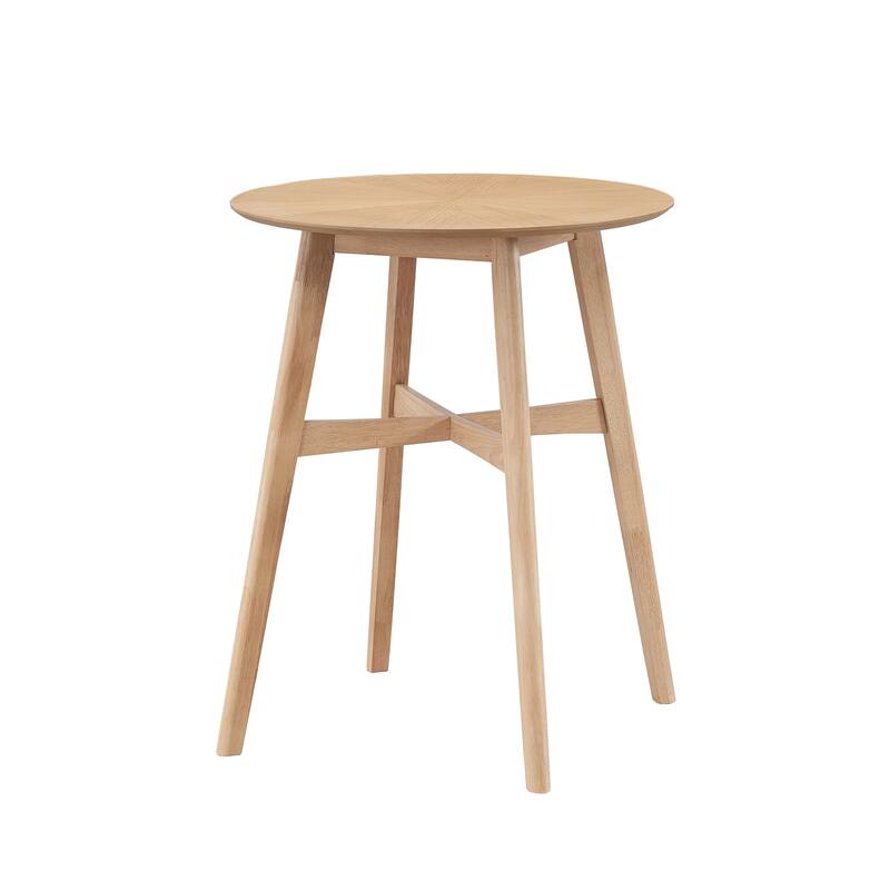 Modern Style 3-Piece Dining Set with Round Counter Height Bar Table and 2 Upholstered Dining Chairs