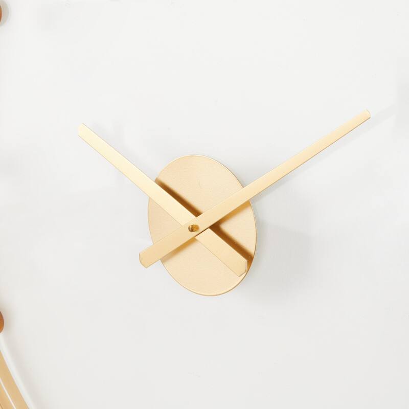 Metal Decorative Wall Clock with Acrylic Face and Ball Accents - Black or Gold - Roche River Decor