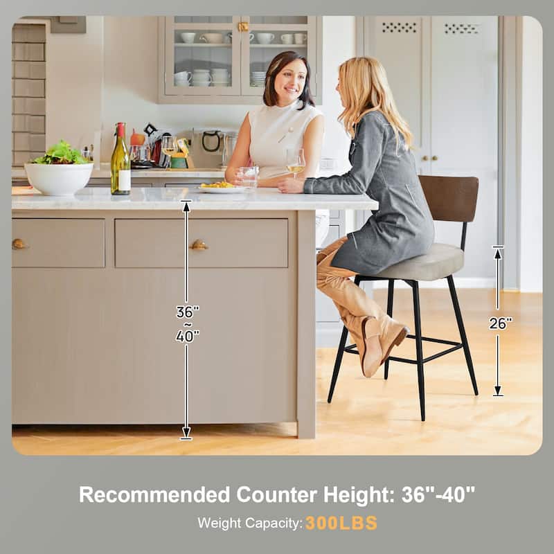 Faux Leather Upholstered Swivel Counter/Bar Stools Set of 2/3/4