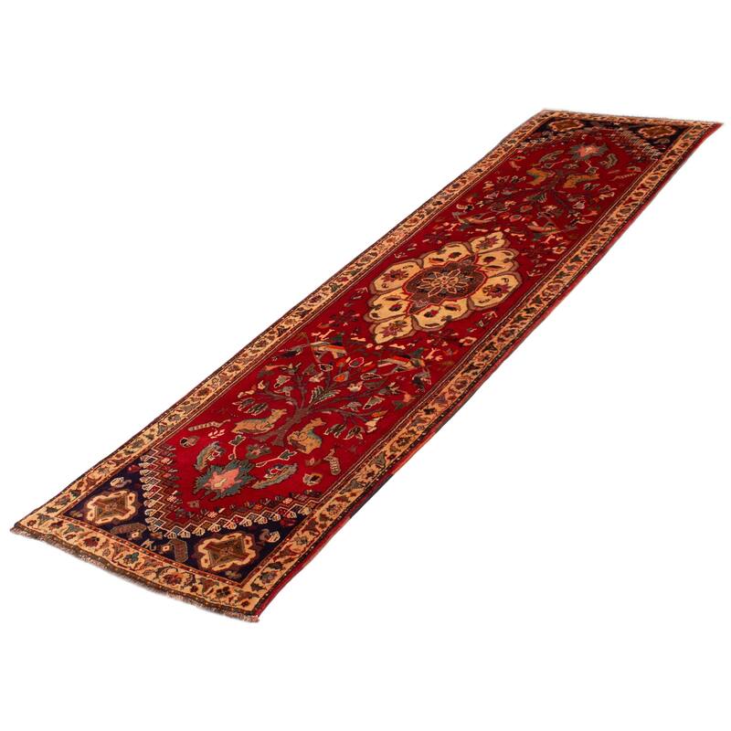 ECARPETGALLERY Hand-knotted Melis Vintage Red Wool Rug - 3'3 x 12'9