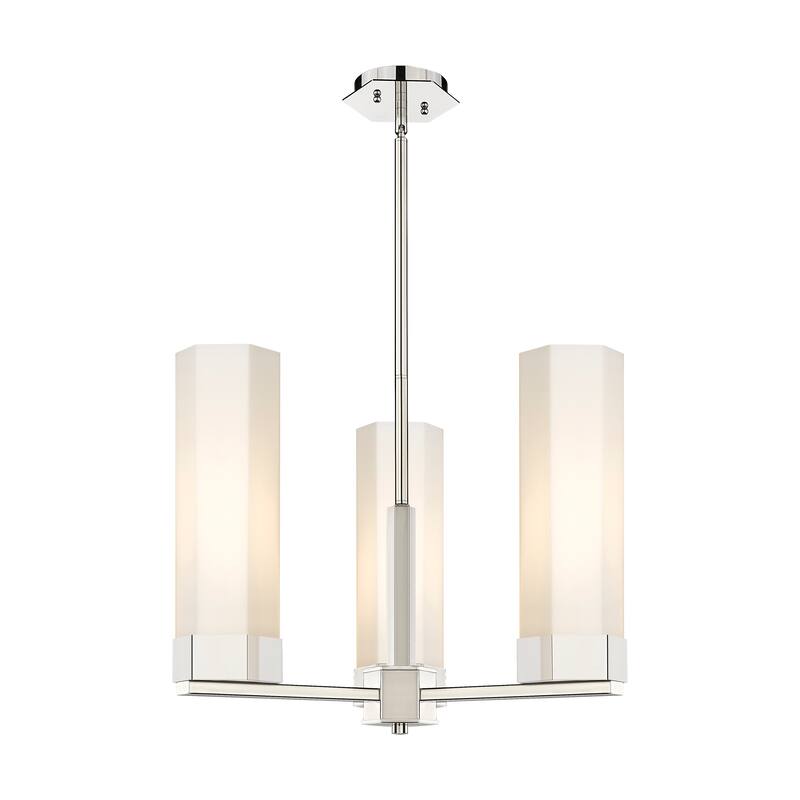 Innovations Lighting Claverack - 3 Light 14" Stem Hung Pendant - Polished Nickel/Matte White