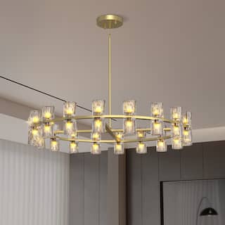 Modern 36" Gold Round Chandelier
