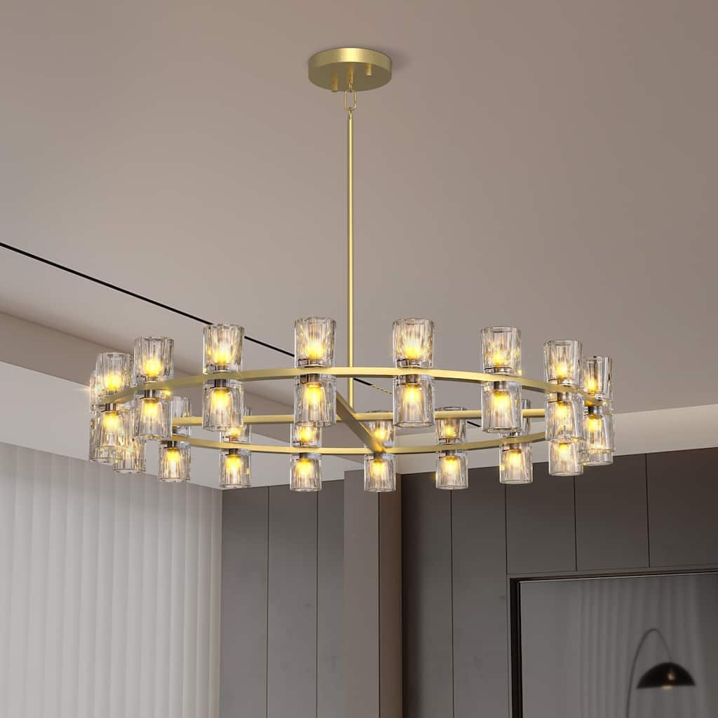 Modern 36" Gold Round Chandelier