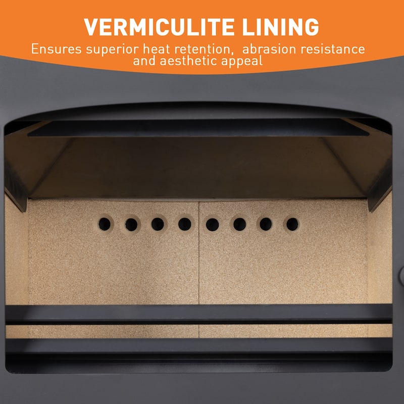 Aoodor Wood Burning Stove, Multi-fuel Stove with Wood Storage