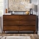preview thumbnail 4 of 18, Walker Edison Mid-Century 6-Drawer Solid Wood Dresser Walnut