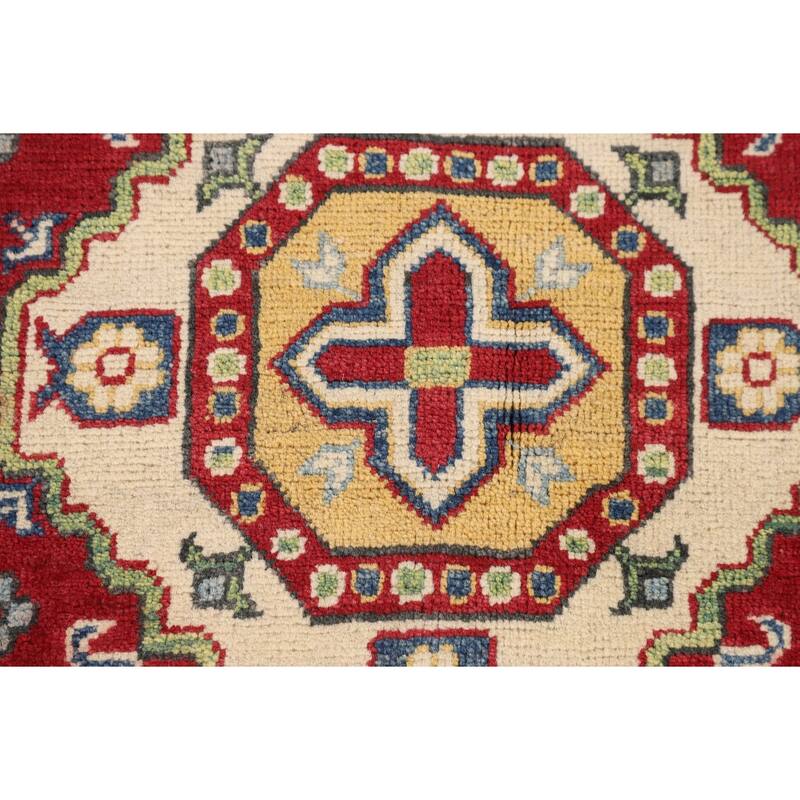 Traditional Red Kazak Oriental Accent Rug Handmade Wool Carpet - 2'8" x 4'1"