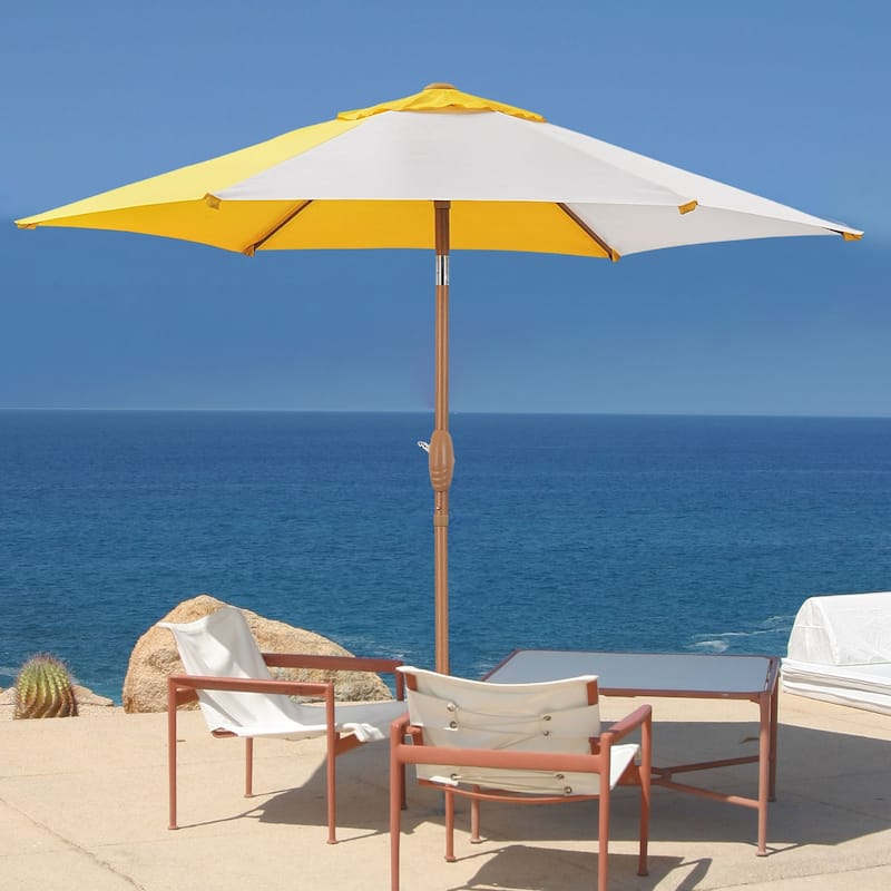 Ainfox 7.5ft Patio Umbrella Beach Umbrellas Sunshade - Yellow