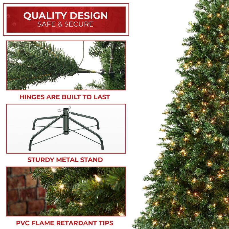 PreLit Realistic Green Spruce Artificial Christmas Tree Stand