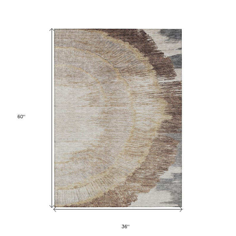 HomeRoots Abstract Transitional Rectangle Outdoor Rug