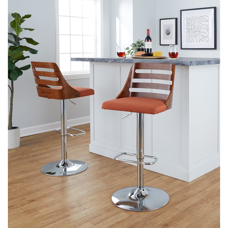 Carson Carrington Oglala Adjustable Bar Stool with Rounded Rectangle Footrest (Set of 2)