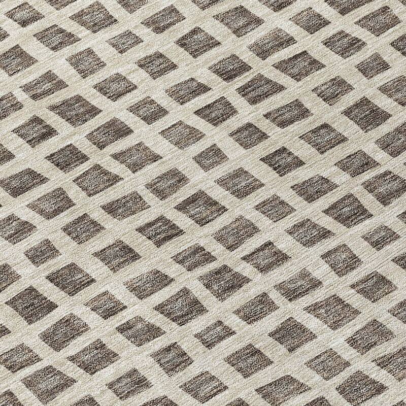 Machine Washable Indoor/ Outdoor Chantille Squares Rug
