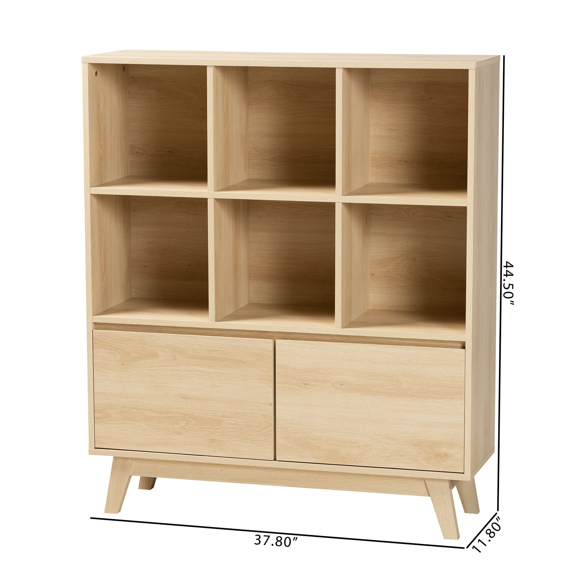 Danina Japandi Oak Brown Finished Wood Bookshelf - Overstock