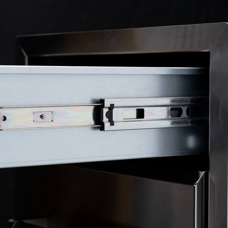 Spire Stainless Steel Built-in Vertical Double Drawers (5"/10"), 780-0017A