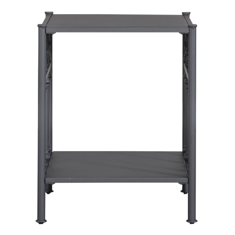 Vintage Series Distressed Metal Open Nightstand - Black