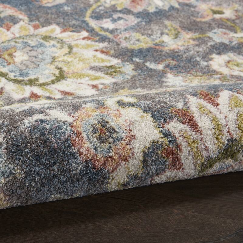 Cili Power Loomed Distressed Floral Stain Resistant Area Rug By HomeRoots - 87' X '63' X '0.5