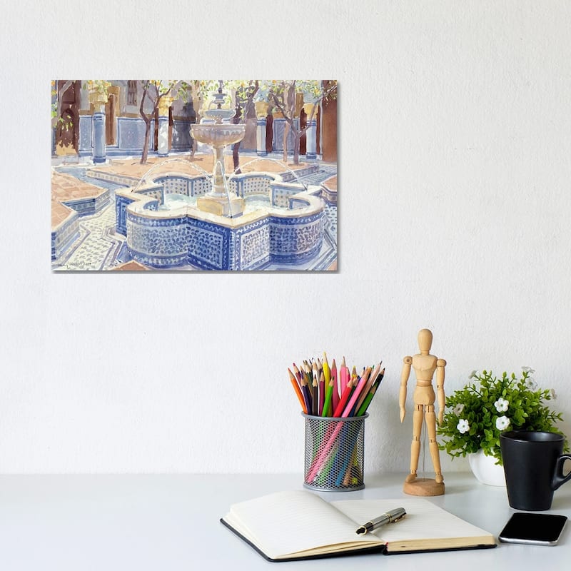 iCanvas "The Blue Fountain, 2000" by Lucy Willis Canvas Print - 8x12x0.75