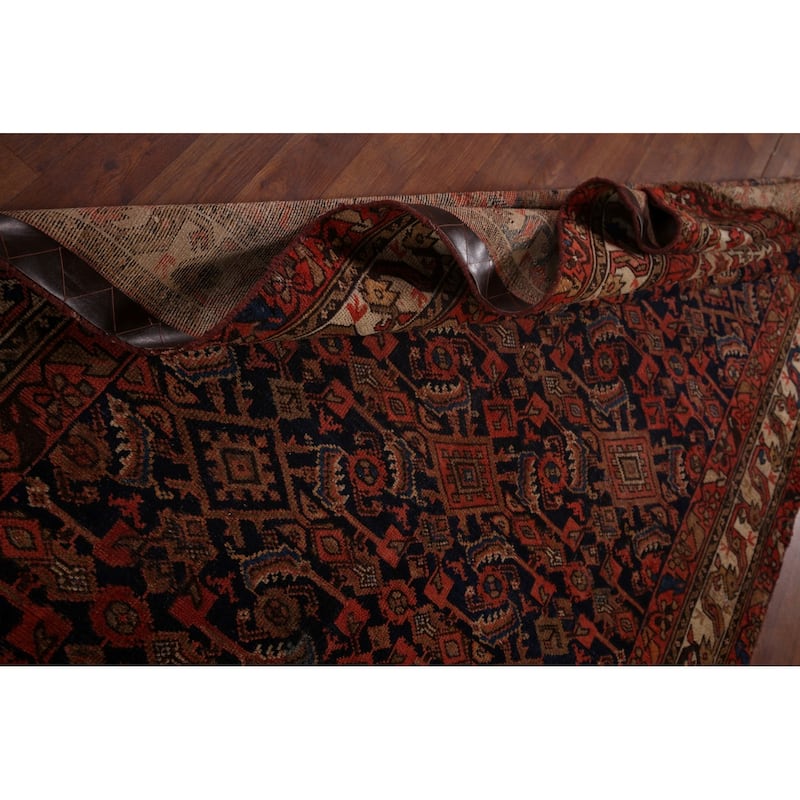 Blue & Orange Malayer Persian Antique Area Rug Handmade Wool Carpet - 5'0"x 11'1"