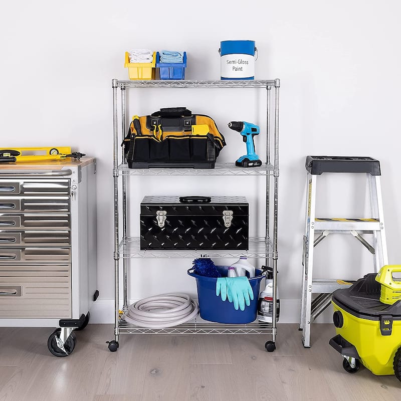 4-5 Tiers Storage Shelving Unit Adjustable Metal Organizer Wire Rack