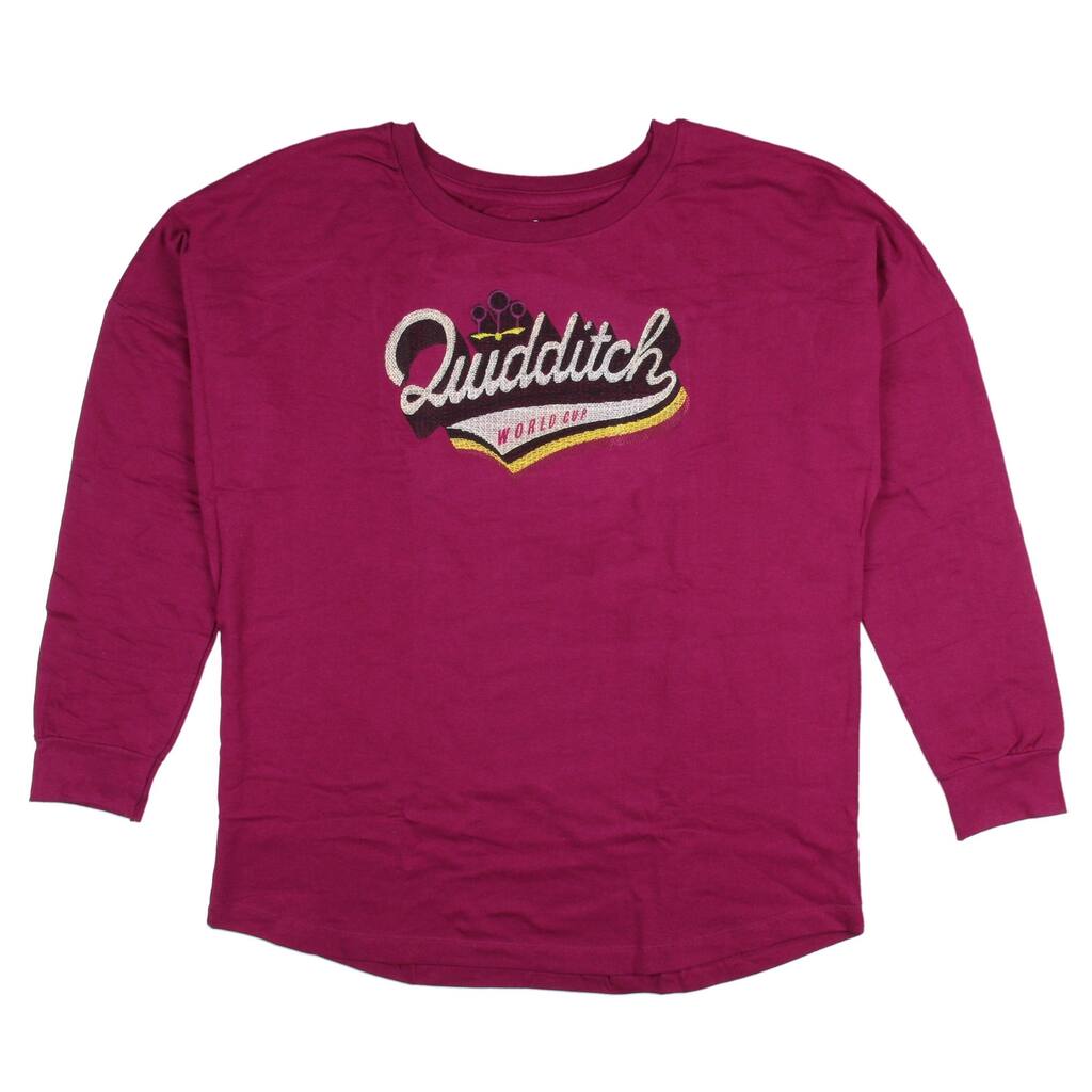 Harry Potter Adult Quidditch Digitally Embroidered Pullover Long Sleeve Shirt