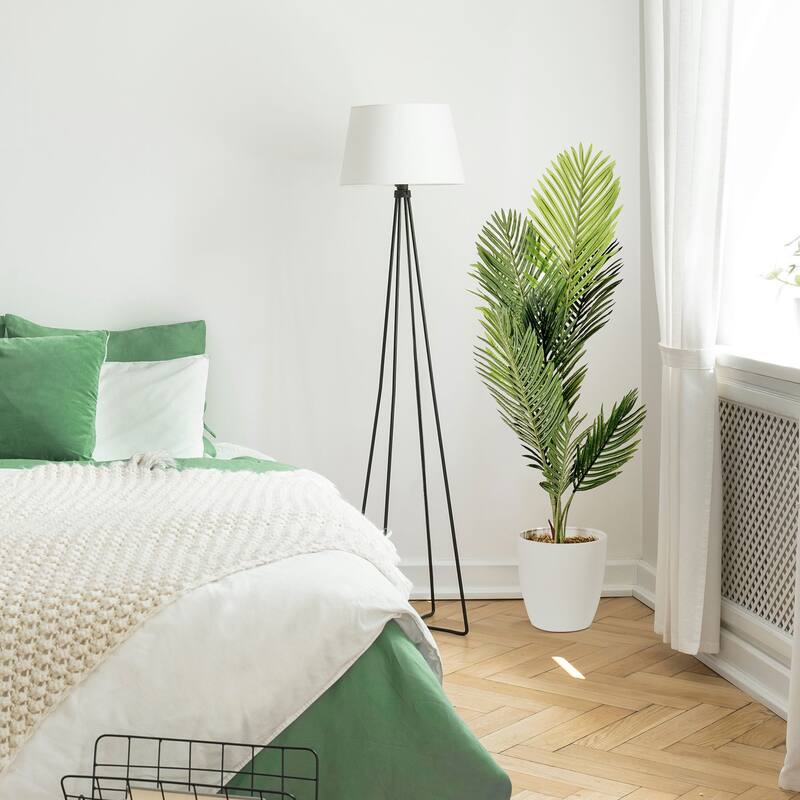 American Art Decor Artificial Faux Tree in White Tapered Ceramic Pot