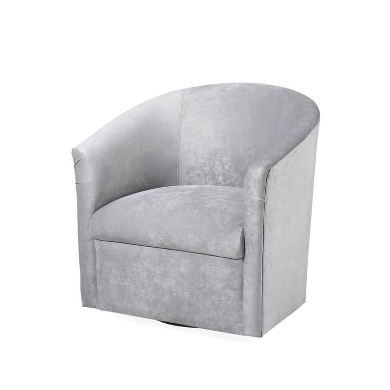Microfiber Upholstered Swivel Chair W/ Hardwood Frame & Swivel Base