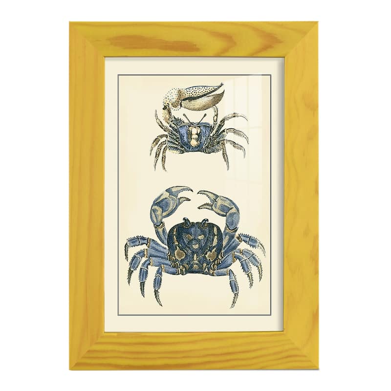Antique Blue Crabs II -Framed Print w/glass-Cherry Red