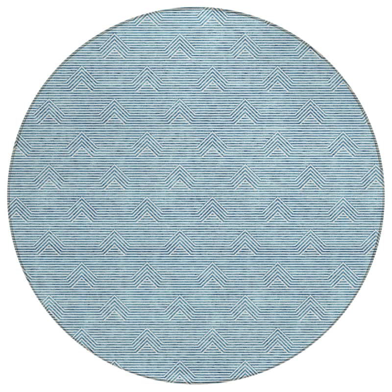 Machine Washable Indoor/ Outdoor Chantille Contemporary Stripe Rug