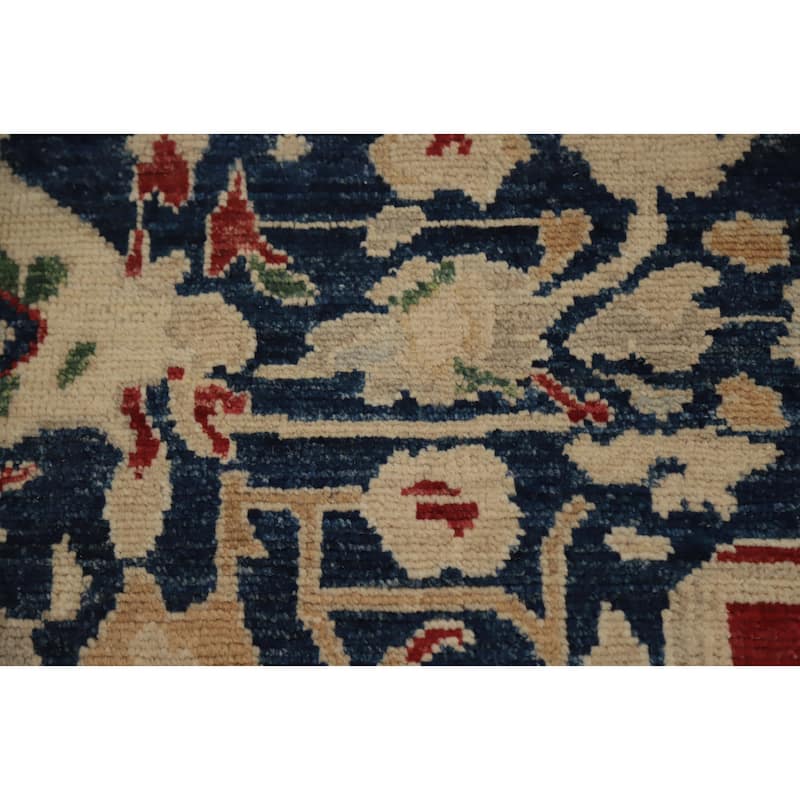Hand Knotted Oriental 100% Wool Carpet Transitional Medallion Red Oushak Area Rug - 9' 8'' X 8' 2''
