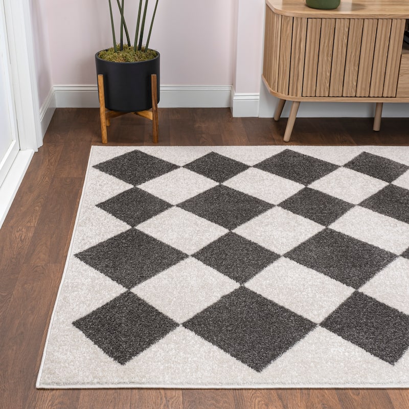 JONATHAN Y Porter Classic Geometric Diamond Pattern Rug