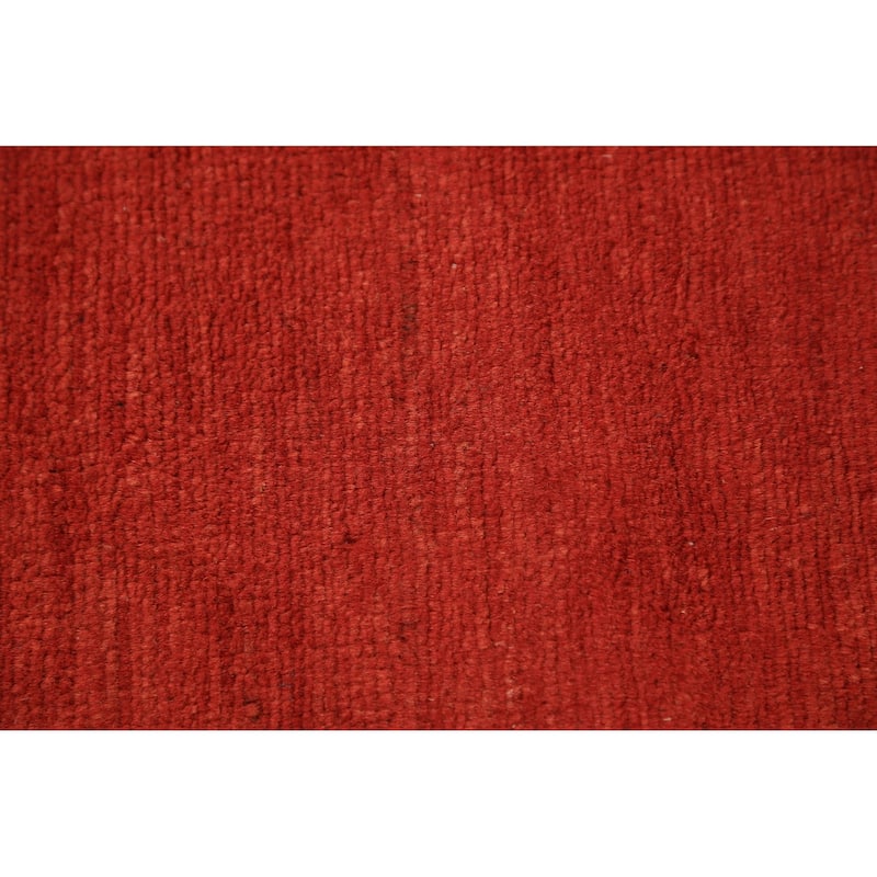 Gabbeh Modern Runner Rug Handmade Foyer Wool Carpet - 3'2" x 9'8"