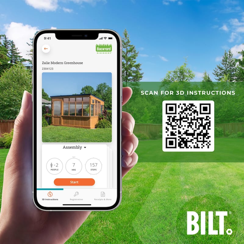 Backyard Discovery Zalie 11' x 7' Cedar Wood Greenhouse Kit, PowerPort - 11'5" x 7'2"