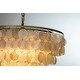 preview thumbnail 2 of 1, 4-Light Coastal Tiered Antique Gold Capiz Seashell Round Chandelier - W: 19.7"