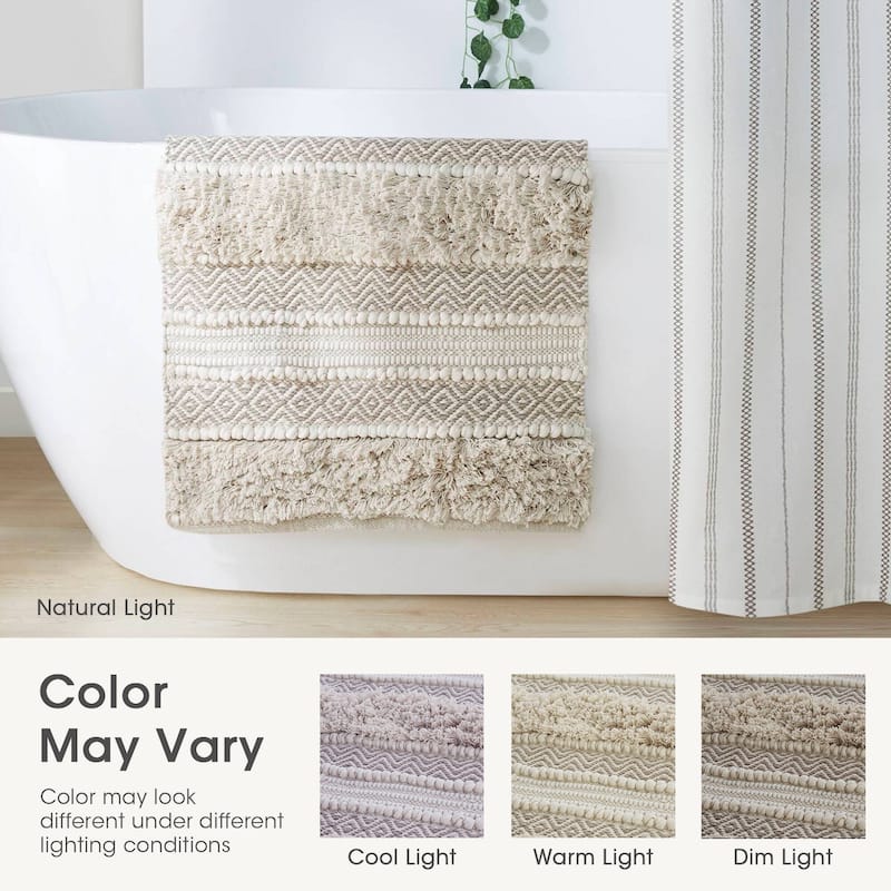 INK+IVY Asher Woven Texture Stripe Bath Rug