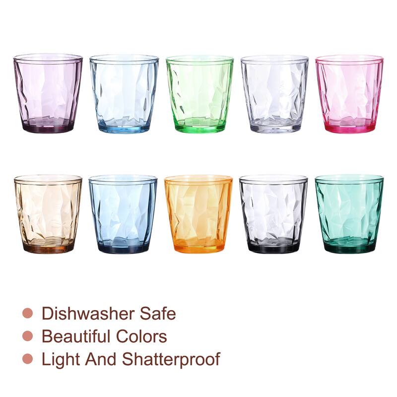 Acrylic Drinking Glasses, 4Pcs Plastic Reusable Tumblers