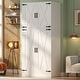 preview thumbnail 20 of 22, Rackcog Wooden Wardrobe with Barn Doors, Farmhouse Closet Storage Cabinet with Hanging Rod White-31.5''