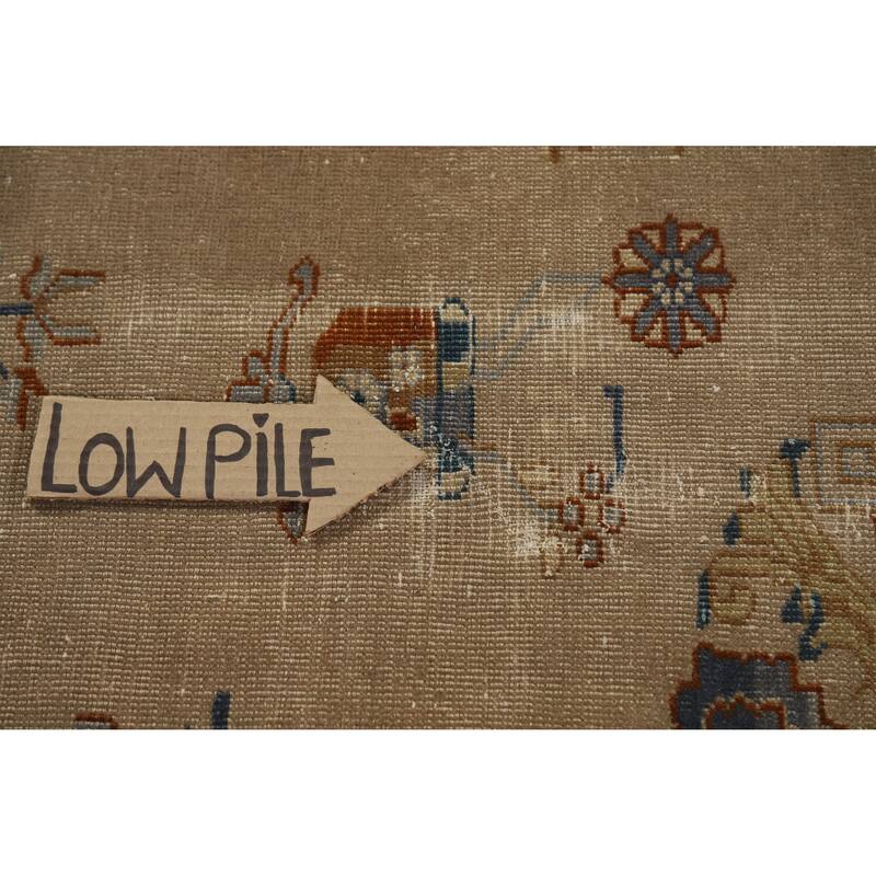 Hand Knotted Oriental 100% Wool Carpet Traditional Medallion Brown Art Deco Area Rug - 11' 1'' X 8' 7''