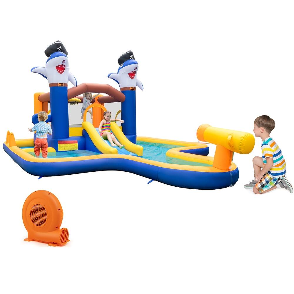 Gymax Inflatable Water Slide Park Bounce House Splash Pool Water