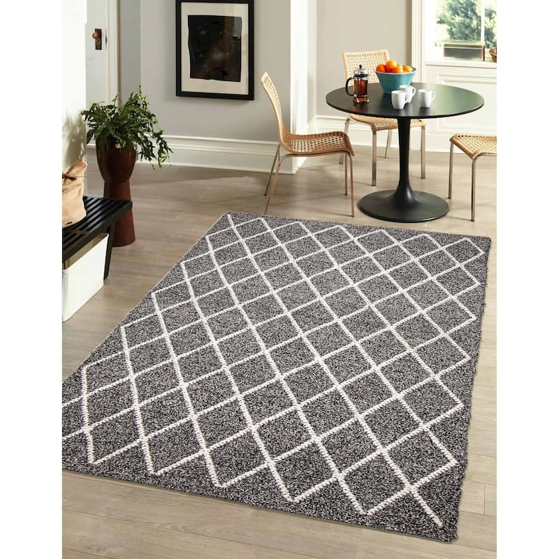 ECARPETGALLERY Braid weave Sienna Black Wool Rug - 4'11 x 8'8