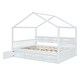 preview thumbnail 21 of 34, Wooden House Headboard Bed Frame w/ Shelves & Mini-cabinet, Unisex