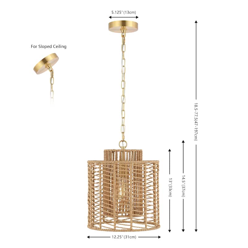 SAFAVIEH Lighting Gudula 12" Pendant - 12Wx12Dx78H
