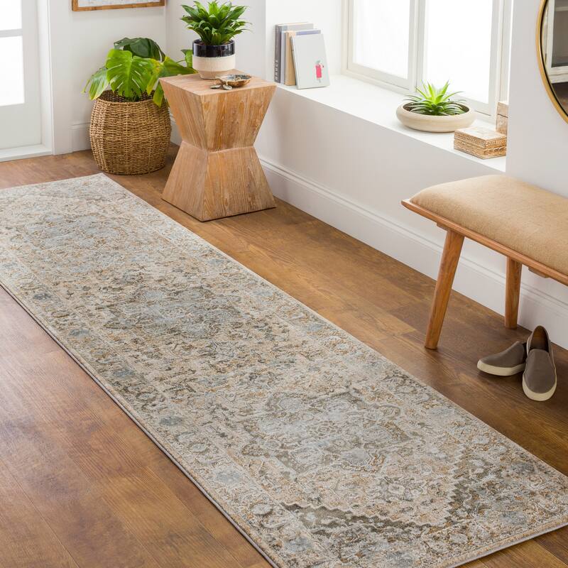 Artistic Weavers Remyr Vintage Distressed Area Rug - 2' 7" x 7' 3" - Olive
