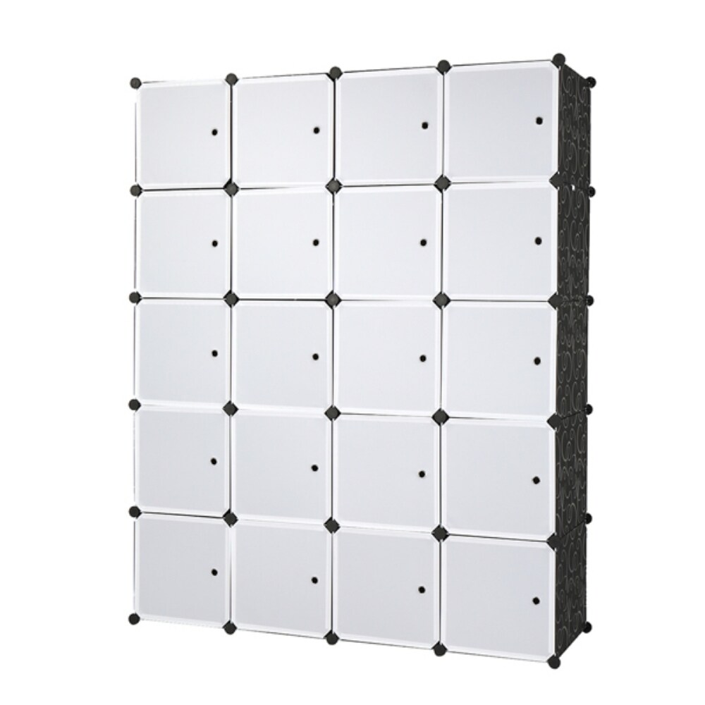 20-Cube DIY Plastic Cube Storage Organizer with Doors - Costway