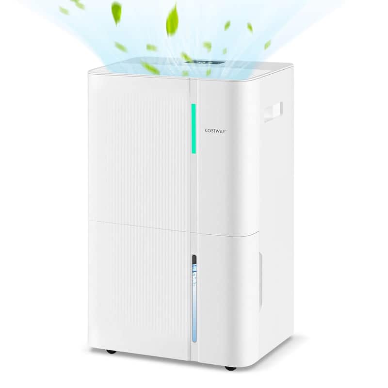 Costway 74 Pints Dehumidifier for Home 6000 Sq.Ft Dehumidifier with - See Details - White